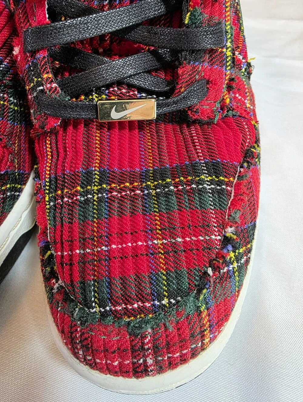 Nike Women’s Red Plaid Wedge Sneakers - 